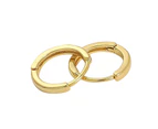 18k Yellow Gold Plated Huggie Hoop 15mm Square Sleeper Earrings Non-allergenic