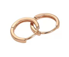 18k Rose Gold Plated Huggie Hoop 15mm Square Sleeper Earrings Non-allergenic