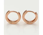 18k Rose Gold Plated Huggie Hoop 15mm Square Sleeper Earrings Non-allergenic