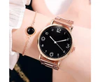 Watch Women Steel Band Watch Fashion Luxury Ladies Big Dial Quartz Clock Simple Bracelet Watch Set Reloj mujer