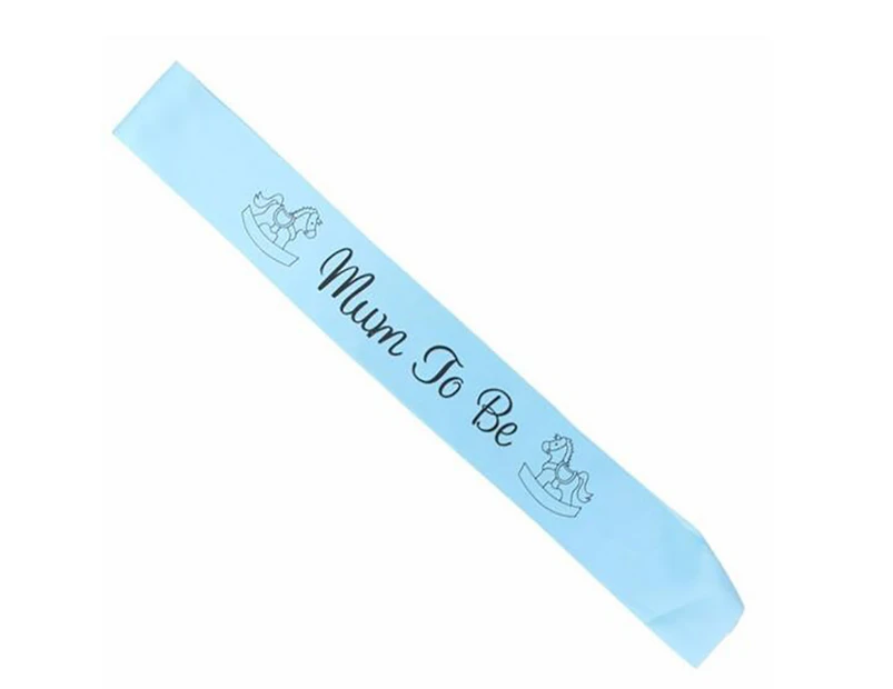 Maternity Pregnant Women Mum To Be Sash Baby Shower Boy Girl Party Decoration-Blue