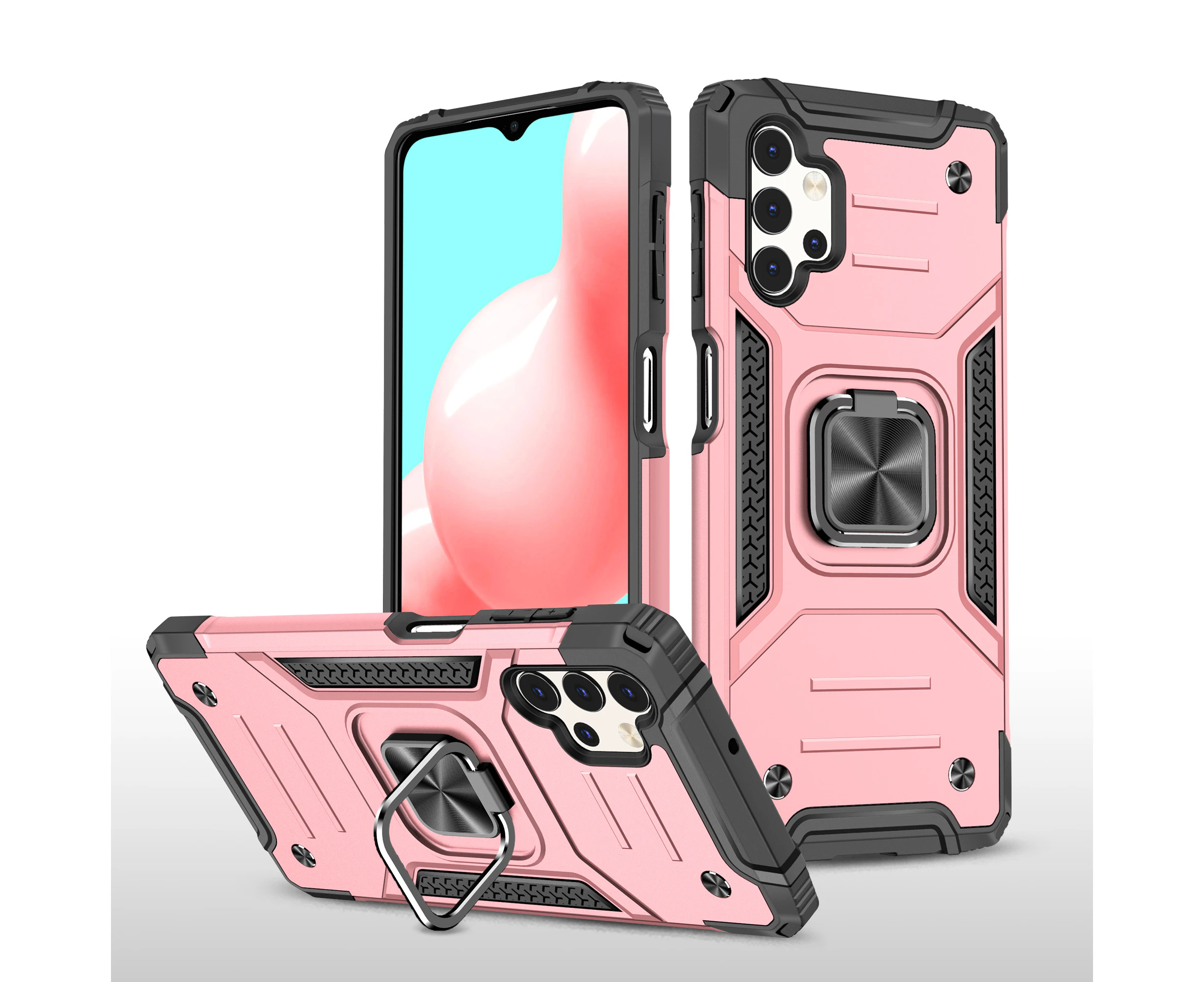 For Samsung Galaxy A32 5G(ONLY-Not For 4G Version) Case with Magnetic Ring Holder - Pink