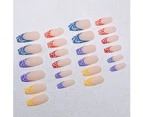 1 set of fake nails (GG20014 colorful gradient wave pattern)Beauty and Health