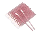 100PCS Glitter Crystal Lip Brush, Disposable Lip Brushes Lip Gloss Applicators Lipstick Gloss Wands Applicator Perfect Makeup Tool Kits -Rose