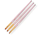 3 Pcs Rose Gold Round Brush Set Nail Art Brush Nail Painting Brush Manicure Tool Professional UV Gel 3D Nail Brushes Pen Set (7mm/9mm/10mm)-NO1
