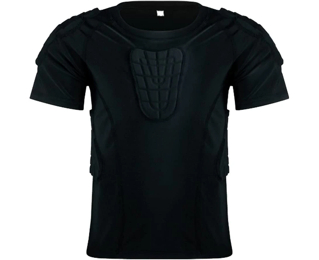 Padded Shirts Short Sleeve Compression Protective T Shirt Youth Protective Gear Football Baseball Hockey-X-Large