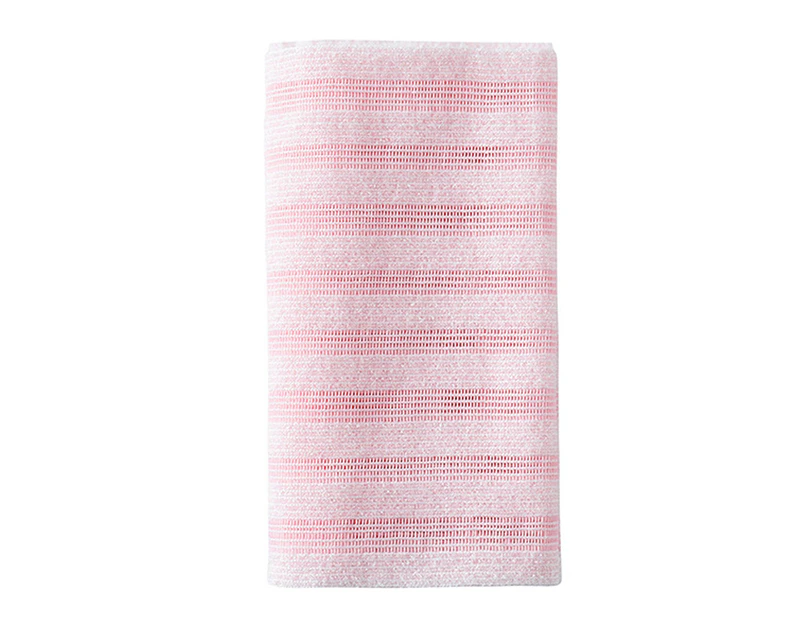 Soft Bath Towel Foam Fast Breathable Plaid/Stripes Design Scrubbing Towel Household Supplies - Pink