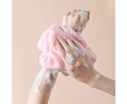 Soft Bath Towel Foam Fast Breathable Plaid/Stripes Design Scrubbing Towel Household Supplies - Pink