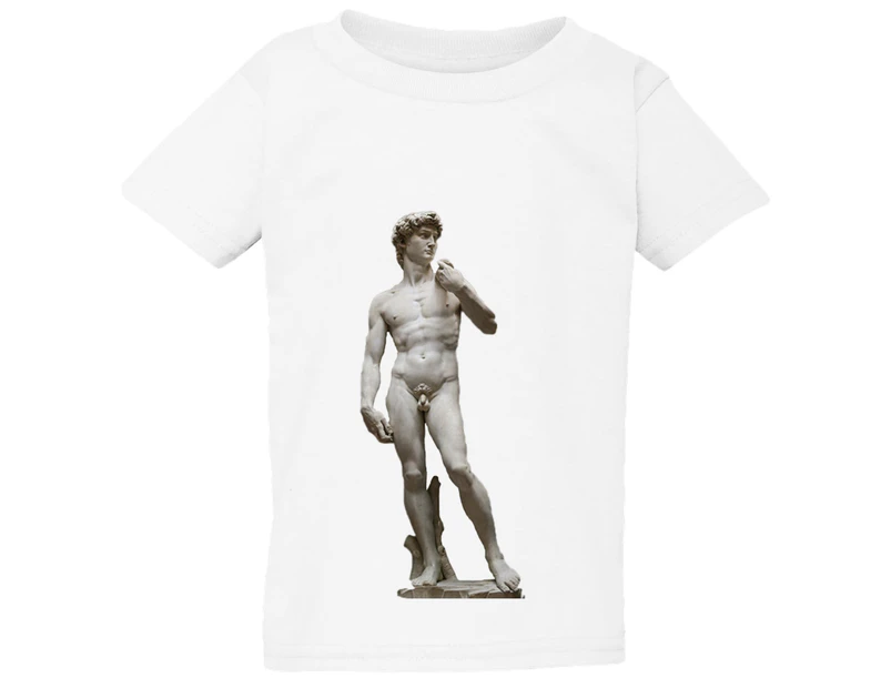 Michelangelo Statue of David White T-Shirt Tee Top Baby Toddler Kids Boy Girl