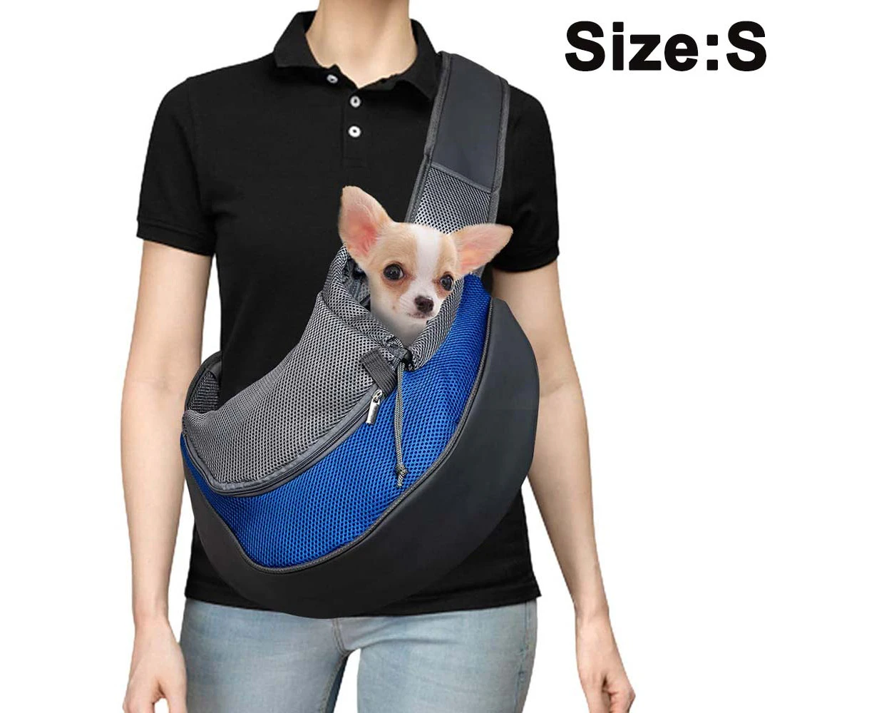 Pet Dog Sling Carrier,Breathable Mesh Travelling Pet Hands-Free Sling Bag Adjustable Padded Strap Front Pouch Single Shoulder Bag for Dogs Cats