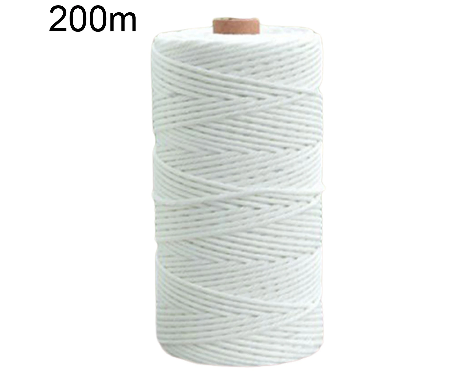 3mm 100m/200m DIY Hand-Woven Cotton Craft Macrame String Braided Tapestry Rope-White