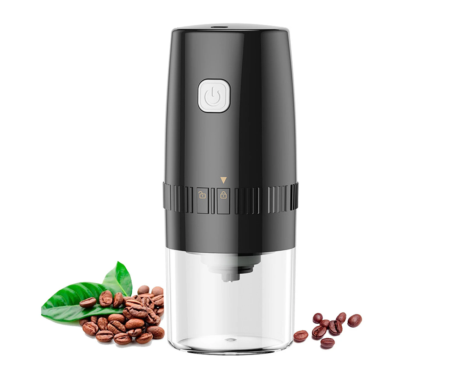 Portable Electric Burr Coffee Grinder, Small Automatic Ceramic Conical Spice Grinder, Slow Coffee Bean Grinder with Setting