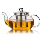 Glass Teapot with Removable Stainless Steel Lid & Infuser, 33 Ounce Teapot