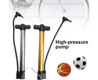 Portable High Pressure Mountain Bike Bicycle Basketball Manual Air Pump Inflator-Golden