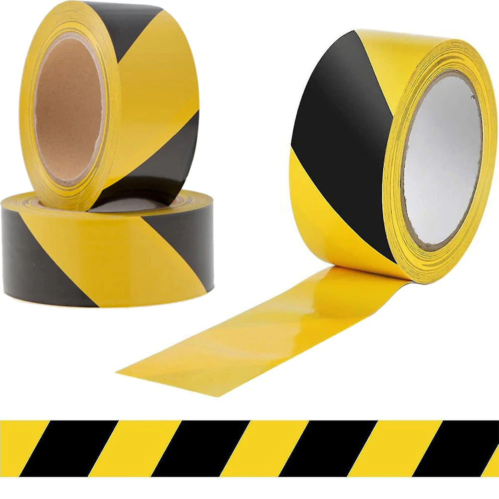 3x 30m Black Yellow Reflective Adhesive Safety Tape Warning Hazard Floor Marking 48mm Bulk Caution Label Sticker