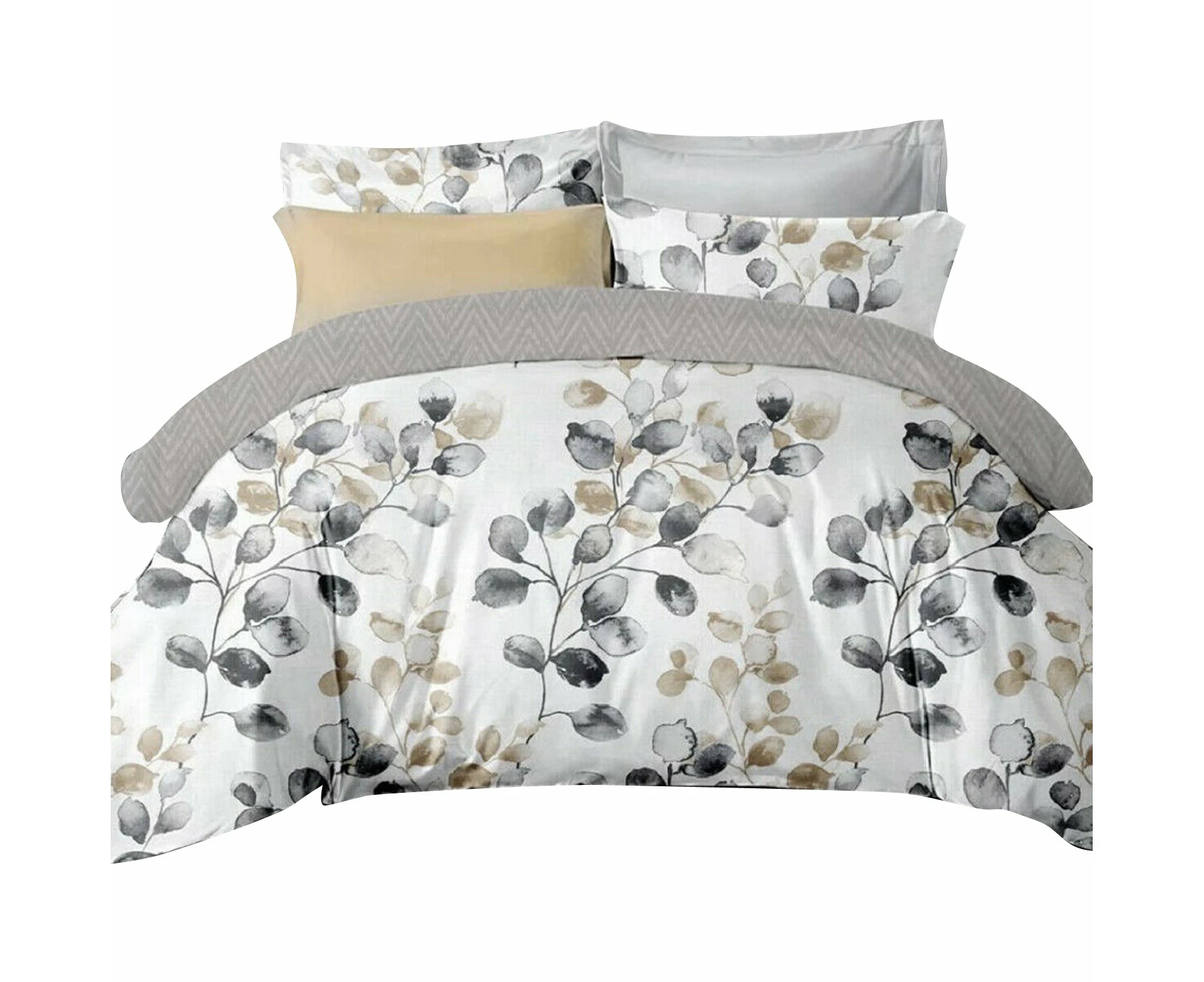 Eden Leaves Ultra Soft Quilt Doona Duvet Cover Set Single Double Queen Super King