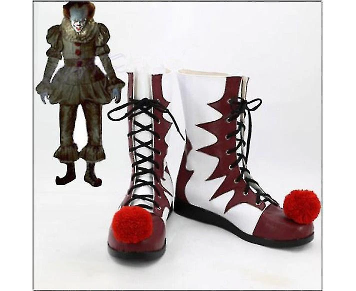 Scary Joker Pennywise Cosplay Shoes Stephen King's It Chapter Horror Clown Red Boots Halloween Party Accessorie