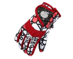 Winmax Kids Snow Gloves Waterproof Insulated Thickening Warm Ski Gloves-Red