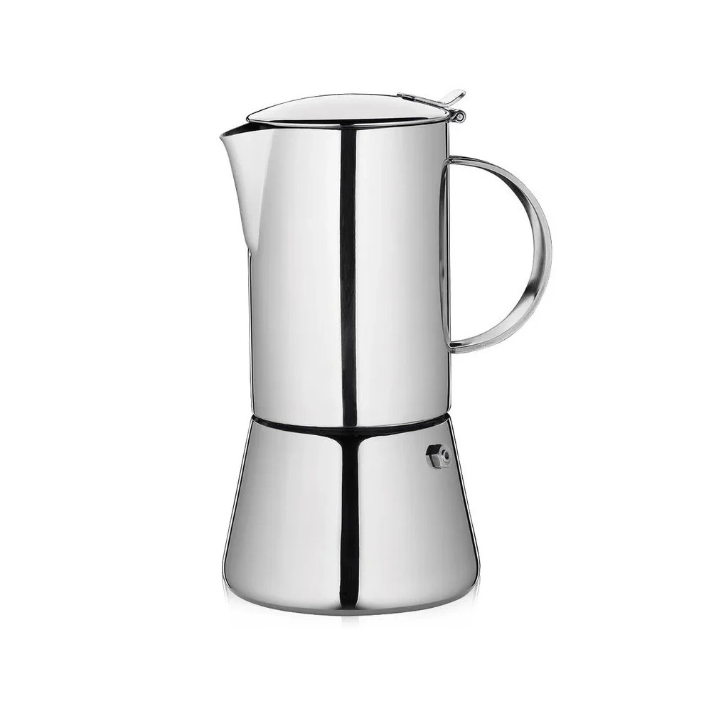 Cilio AidaEspresso Maker, S/Steel Mirror Polished w/Plane Bottom 13x24cm - 10 Cups