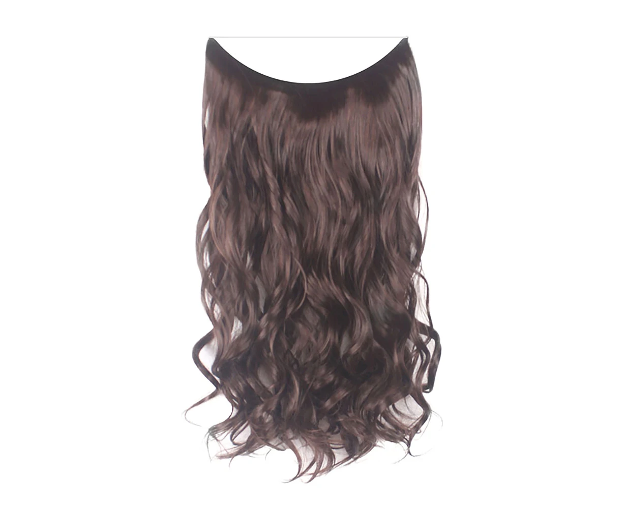 Fish Line Natural Fiber Hairpiece Hair Extension Long Women Curly Straight Wig-IMG-9555