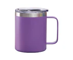 Eco-friendly Coffee Mug Leak-Proof Stainless Steel Double Layer Vacuum Flask Household Supplies  Purple
