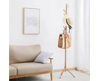 8 Hook Coat Rack Stand Hat Clothes Hanger Wooden Stand Tree Style Storage Shelf