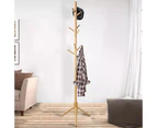 8 Hook Coat Rack Stand Hat Clothes Hanger Wooden Stand Tree Style Storage Shelf