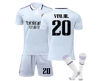 Boys' Sports Fan T-shirts Vinicius Junior #20 Jersey Home 2022-2023 New Season Real Madrid Soccer T-shirts Jersey Set_a