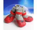 4Pcs/Set Outdoor Indoor Anti-slip Silicone Sole Pet Dog Puppy Cat Boots Socks - Blue