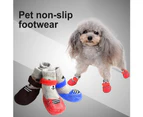 4Pcs/Set Outdoor Indoor Anti-slip Silicone Sole Pet Dog Puppy Cat Boots Socks - Blue