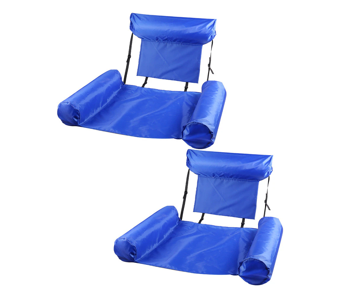 2pcs Water Floating Hammock Inflatable Swimming Pool Float Lounge Foldable Water Floating Chair Inflatable Rafts Lounger Bed for Adults and Kids