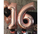 0-9 Number Rose Golden Aluminum Foil Balloons Birthday Party Supplies Decoration Rose Golden 7