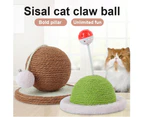 Pet Kitten Sisal Rope Weave Ball Wear-resistant Cat Scratching Board Playing Toy-Green 1