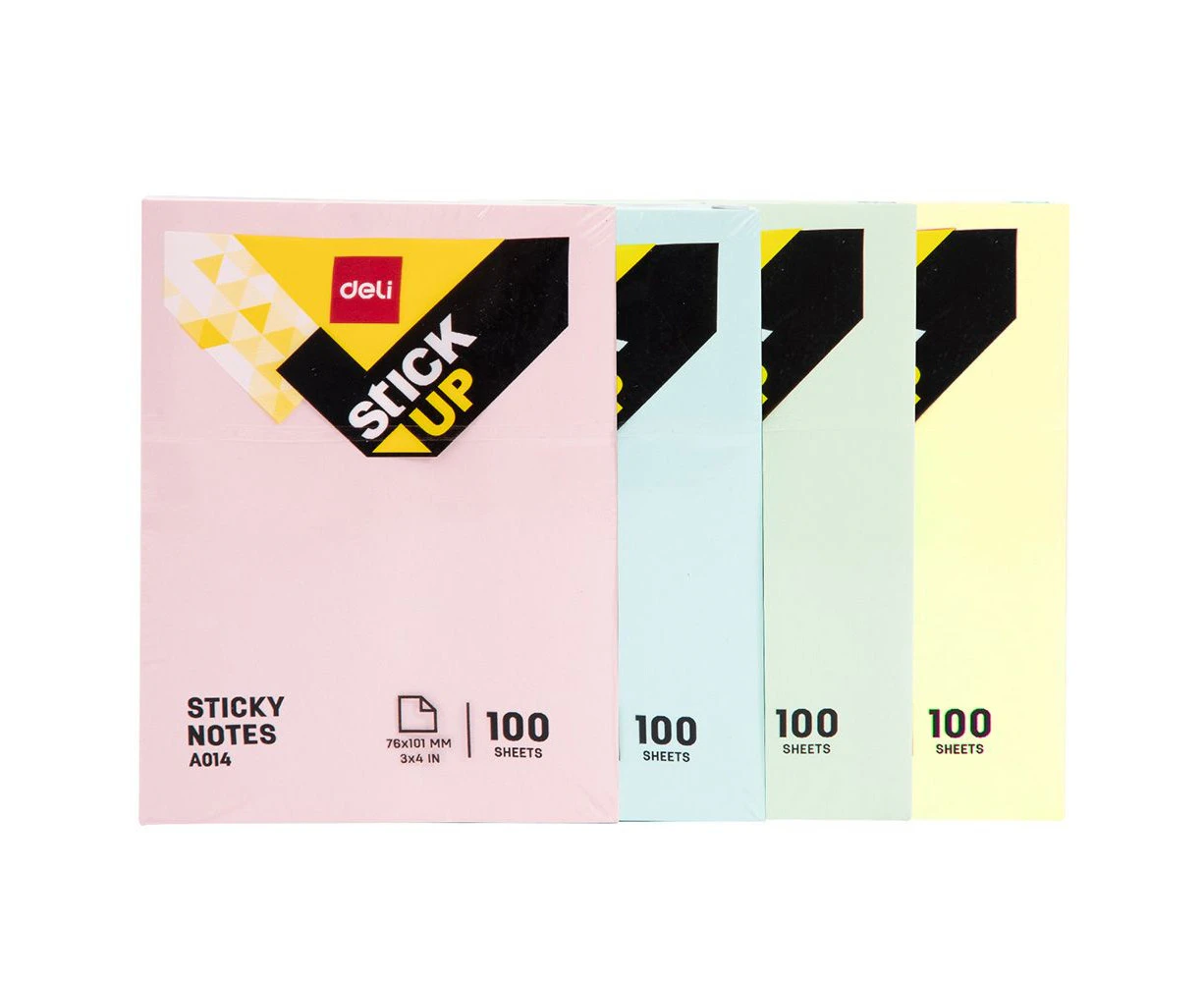 DELI 400 Sheets Sticky Notes 76×101mm Index Tab Stickers Markers Message Memo