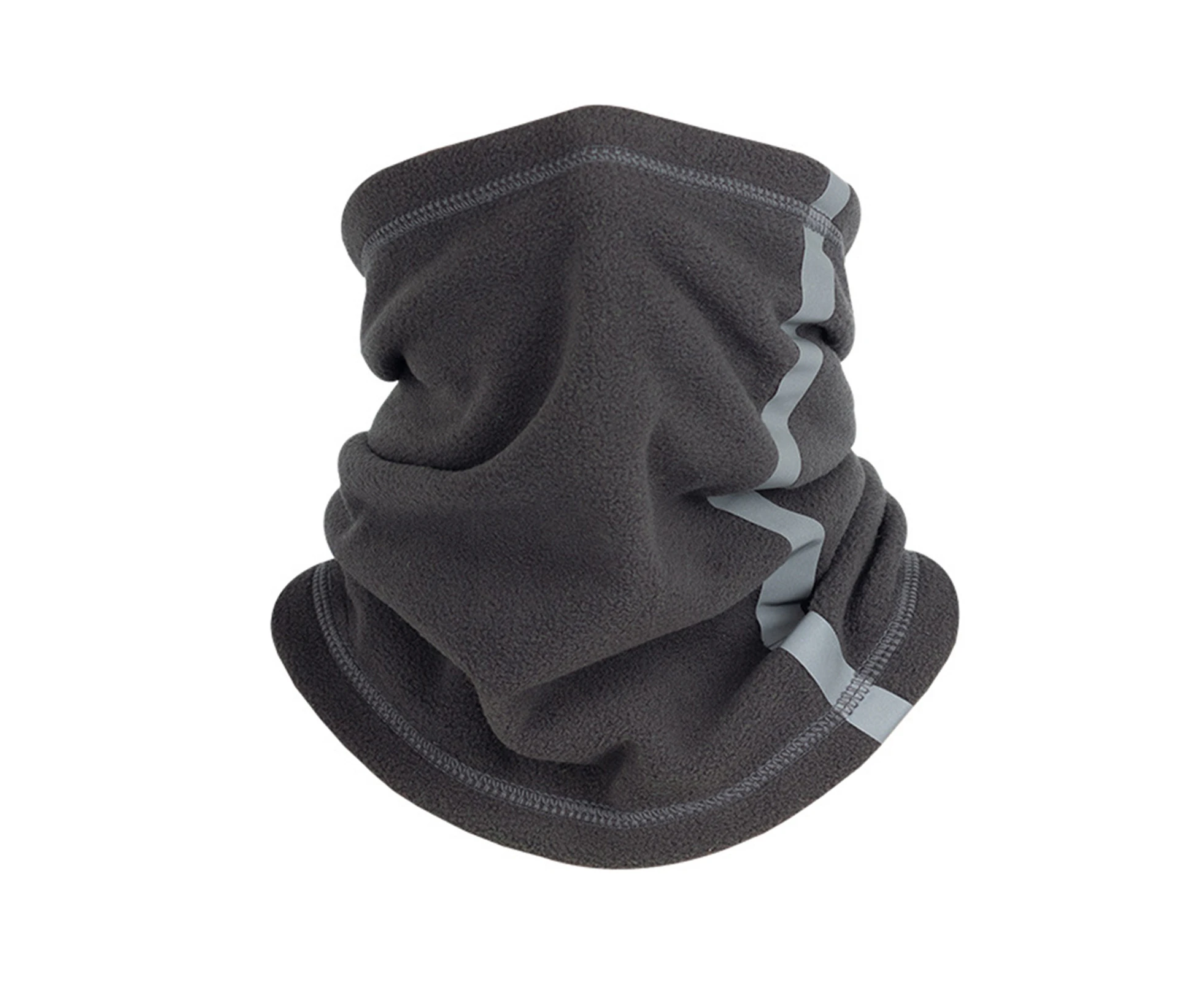 Soft Neck Gaiter Wear-resistant Breathable Cold-proof Reflective Strip Neck Gear for Cycling Dark Gray