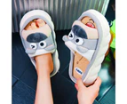 1 Pair Couple Slippers Squirrel Bear Non-slip Lovely Open Toe Animal Slippers for Daily Wear - F