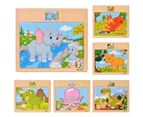 Wooden Colorful Dinosaur Zebra Animal Jigsaw Puzzles Board Intelligent Kids Toy Dinosaur 3