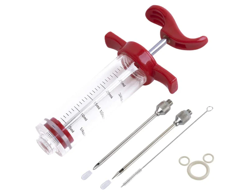 Meat Injector Kit, Plastic Marinade Turkey BBQ 1-oz Syringe For Basting & Grilling