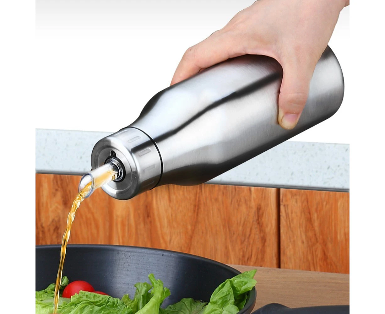 Premium 500/750/1000ml Stainless Steel Vinegar Oil Olive Dispenser Bottle Pot Leakproof Kitchen Healthy Gravy Boat