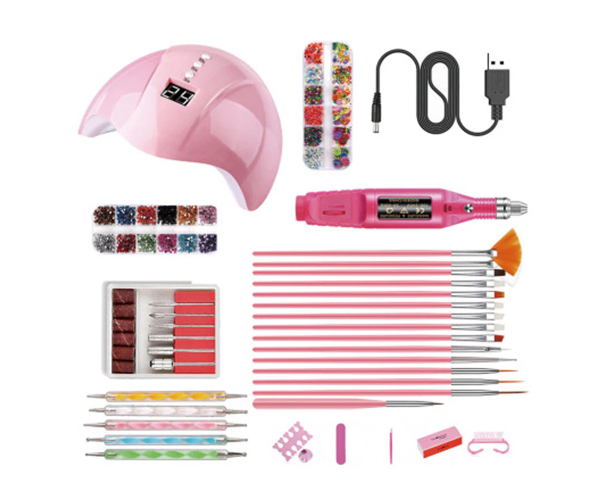 Portable USB Electric Nail Drill Set Polish Pen File Kit, 36W UV LED Nail Lamp Gel Manicure Dryer Lamp, Acrylic Nail 3D Art Drill Dryer Manicure Supplies