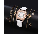 Women Diamond Watch Starry Square Dial Bracelet Watches Set Ladies Leather Band Quartz Wristwatch Female Clock Zegarek Damski