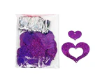 1 Set Nice-looking Balloon Glitter Pendant Easy Use Plastic Heart Shape DIY Balloon Sequin Ornament for Wedding Purple