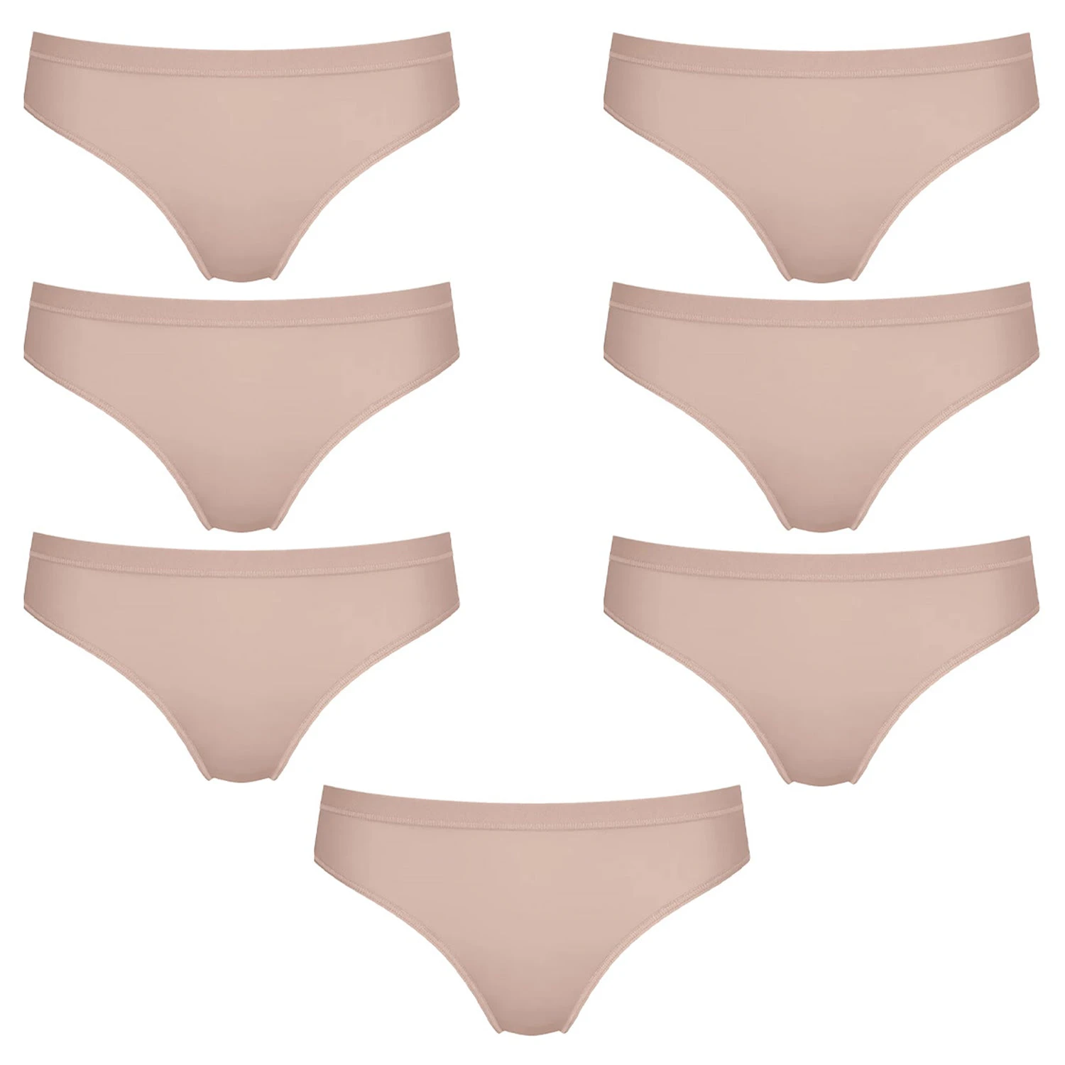 7 Pack Sloggi Wow Comfort 2.0 Tai Womens Underwear Bikini Briefs Foundation Nude Bulk Undies Panties Tan Brown