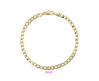 18k Gold F 26cm 10'' Bangle Bracelet 4mm Solid Curb Link Chain