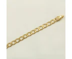 18k Gold F 26cm 10'' Bangle Bracelet 4mm Solid Curb Link Chain