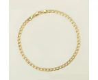 18k Gold F 26cm 10'' Bangle Bracelet 4mm Solid Curb Link Chain