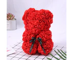 25cm Romantic Fake Rose Flower Foam Bear Doll Valentines Day Birthday Xmas Gift-Blue