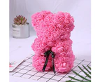 25cm Romantic Fake Rose Flower Foam Bear Doll Valentines Day Birthday Xmas Gift-Blue