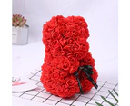 25cm Romantic Fake Rose Flower Foam Bear Doll Valentines Day Birthday Xmas Gift-Blue