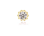 14k Yellow Gold Plated Crown Women Men CZ Crystal Solitaire Stud Earrings Small